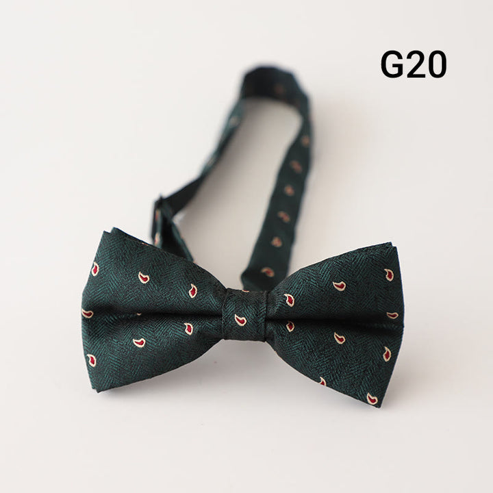 Retro Floral Printed Pre-tied Adjustable Strap Bow Tie - Style #20 - image 21