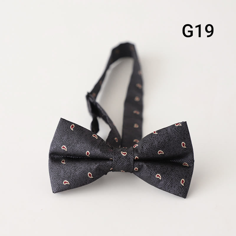Retro Floral Printed Pre-tied Adjustable Strap Bow Tie - Style #19 - image 20