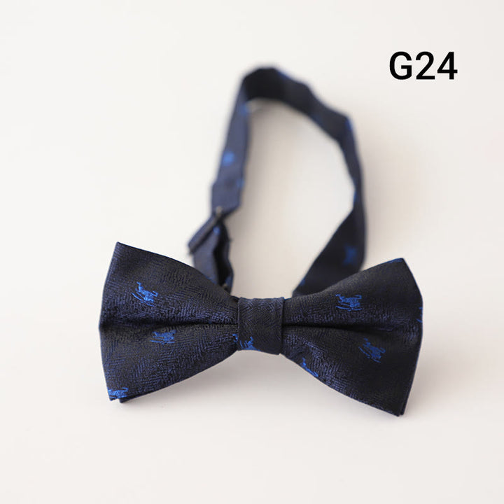 Retro Floral Printed Pre-tied Adjustable Strap Bow Tie - Style #24 - image 25