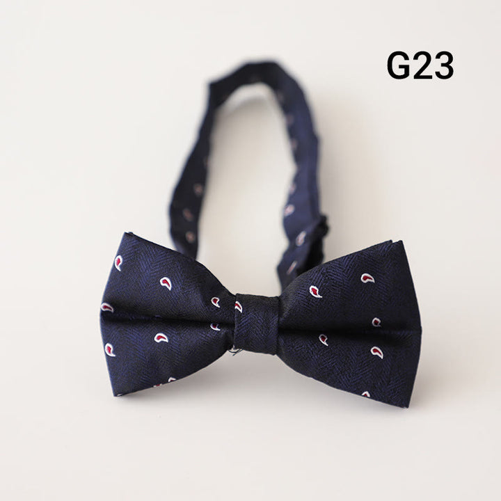 Retro Floral Printed Pre-tied Adjustable Strap Bow Tie - Style #23 - image 24