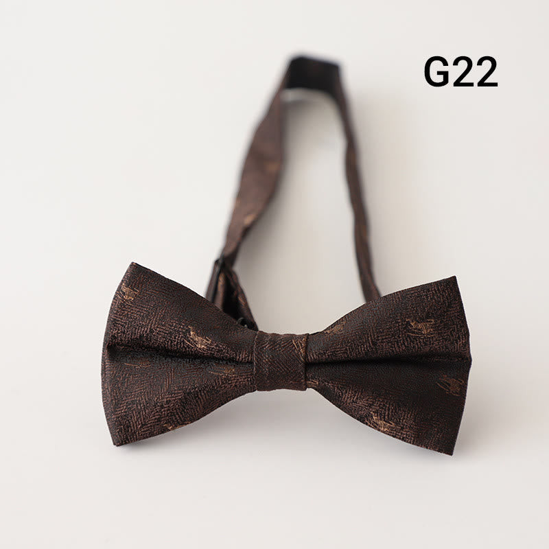 Retro Floral Printed Pre-tied Adjustable Strap Bow Tie - Style #22 - image 23