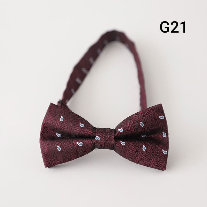Retro Floral Printed Pre-tied Adjustable Strap Bow Tie - Style #21 - image 22