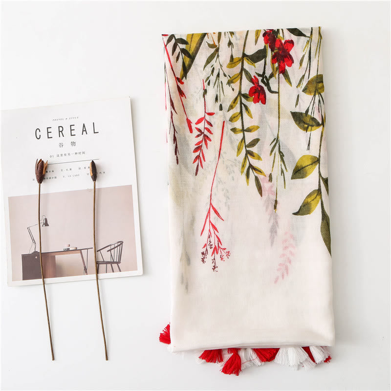 Women's Floral Printed Lightweight Thin Scarf - image 4