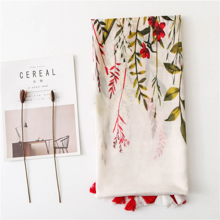 Women's Floral Printed Lightweight Thin Scarf - image 4