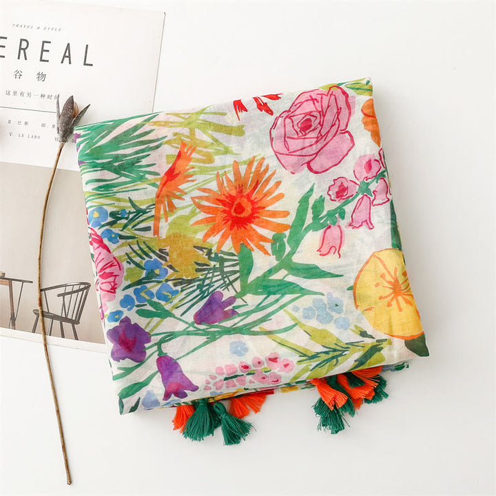 Women's Colorful Floral Printed Lightweight Thin Scarf - image 5