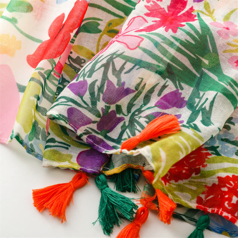 Women's Colorful Floral Printed Lightweight Thin Scarf - image 7