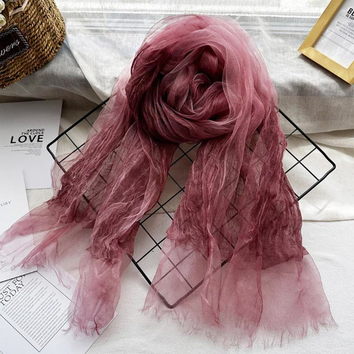 Women's Solid Color Lightweight Sunscreen Shawl Thin Scarf - image 7