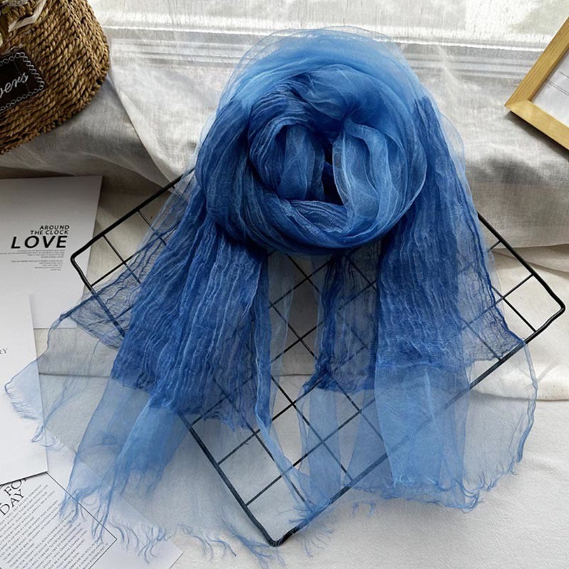 Women's Solid Color Lightweight Sunscreen Shawl Thin Scarf