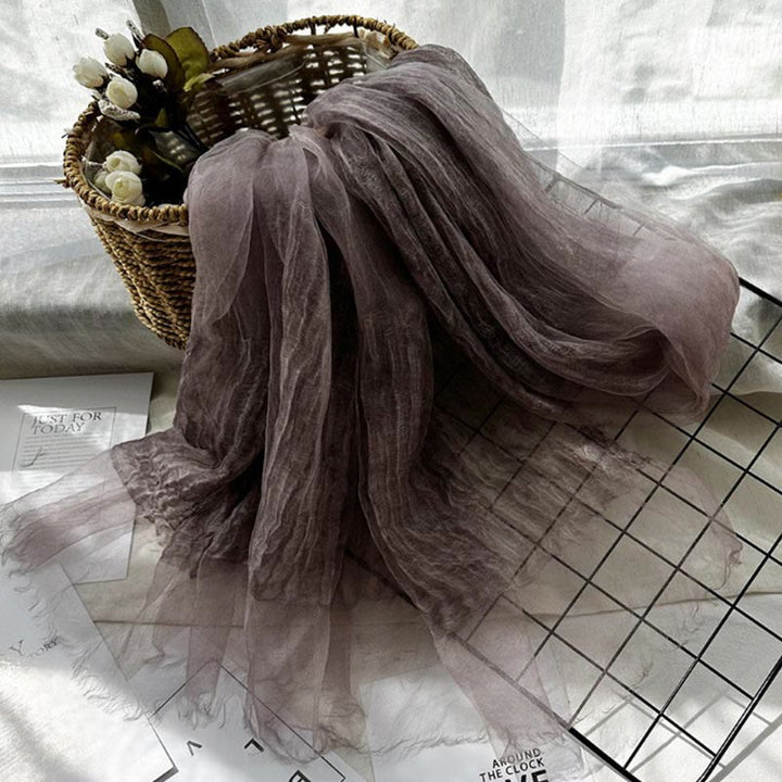 Women's Solid Color Lightweight Sunscreen Shawl Thin Scarf - Purple - image 18