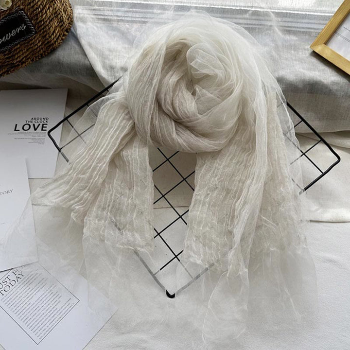 Women's Solid Color Lightweight Sunscreen Shawl Thin Scarf - image 15