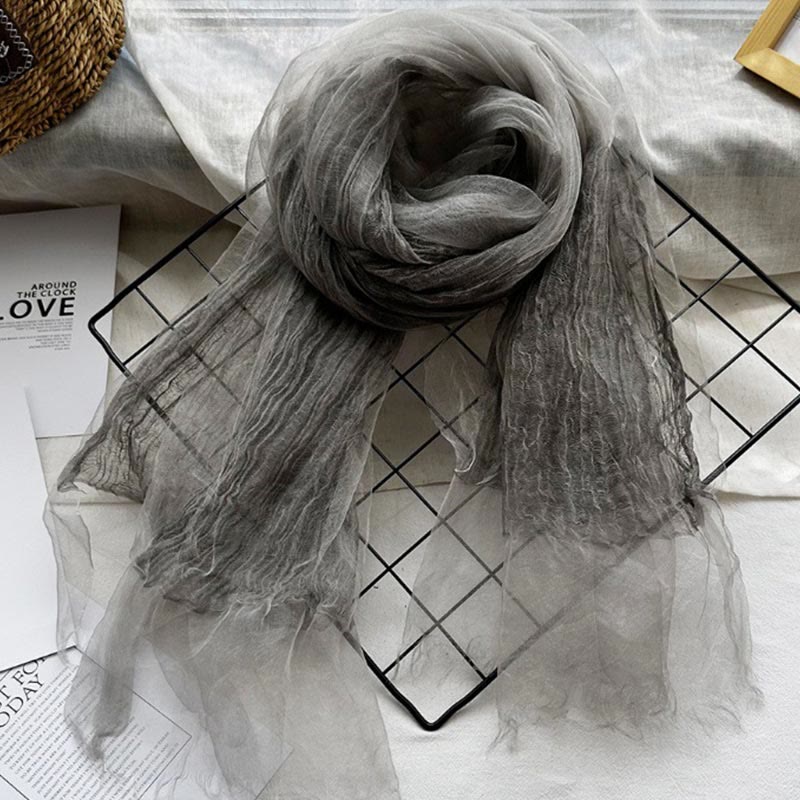 Women's Solid Color Lightweight Sunscreen Shawl Thin Scarf - image 3