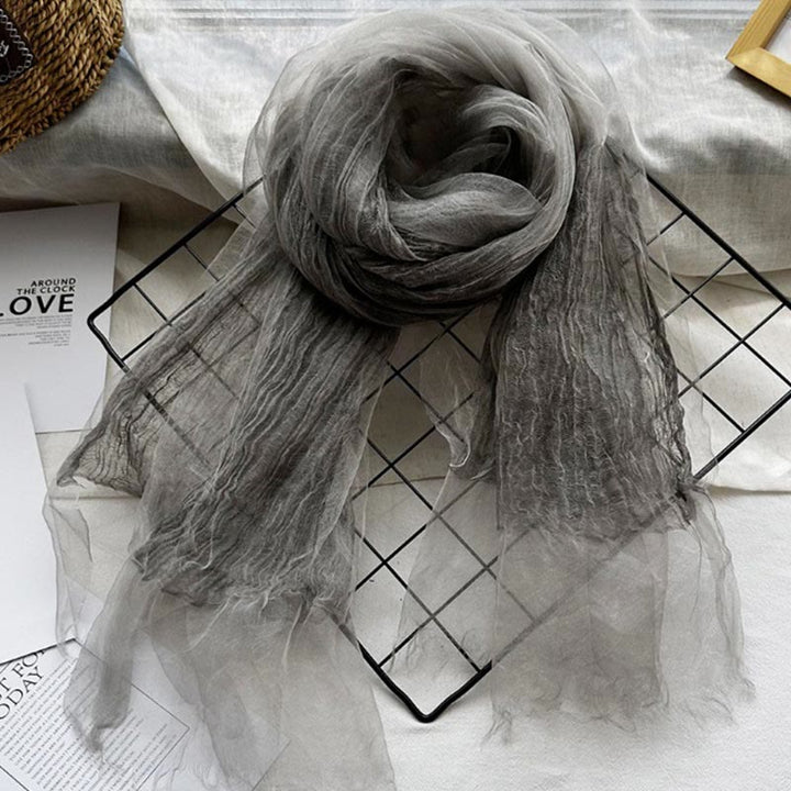 Women's Solid Color Lightweight Sunscreen Shawl Thin Scarf - image 3