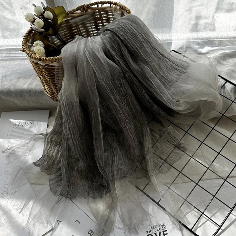 Women's Solid Color Lightweight Sunscreen Shawl Thin Scarf - Gray - image 2