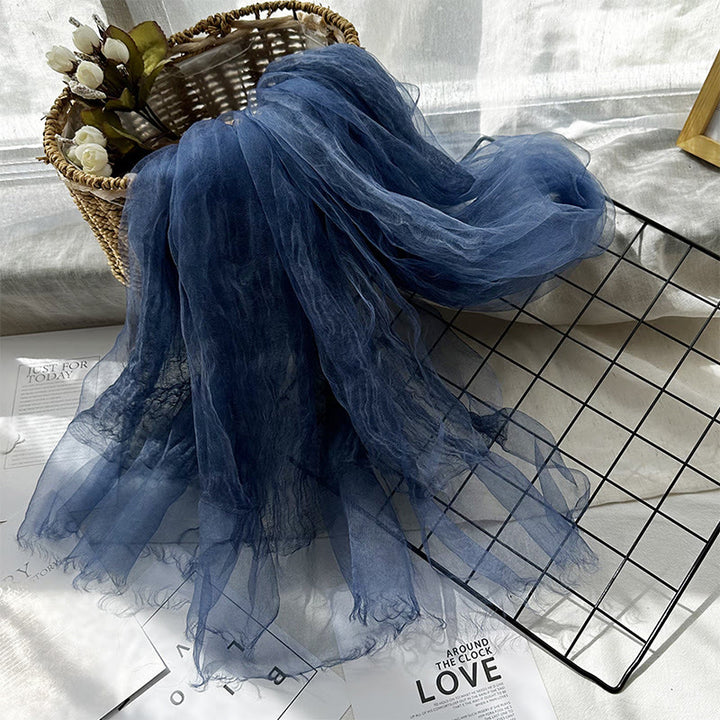 Women's Solid Color Lightweight Sunscreen Shawl Thin Scarf