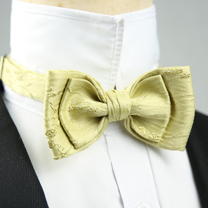 Jacquard Double Layer Pre-tied Adjustable Strap Bow Tie  - Style #4 - image 9