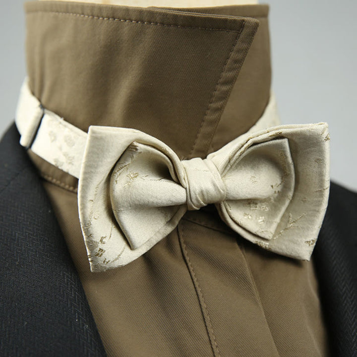 Jacquard Double Layer Pre-tied Adjustable Strap Bow Tie  - Style #7 - image 5