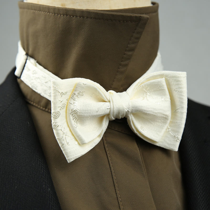 Jacquard Double Layer Pre-tied Adjustable Strap Bow Tie  - Style #5 - image 4