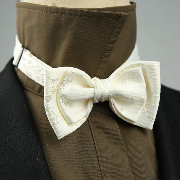 Jacquard Double Layer Pre-tied Adjustable Strap Bow Tie