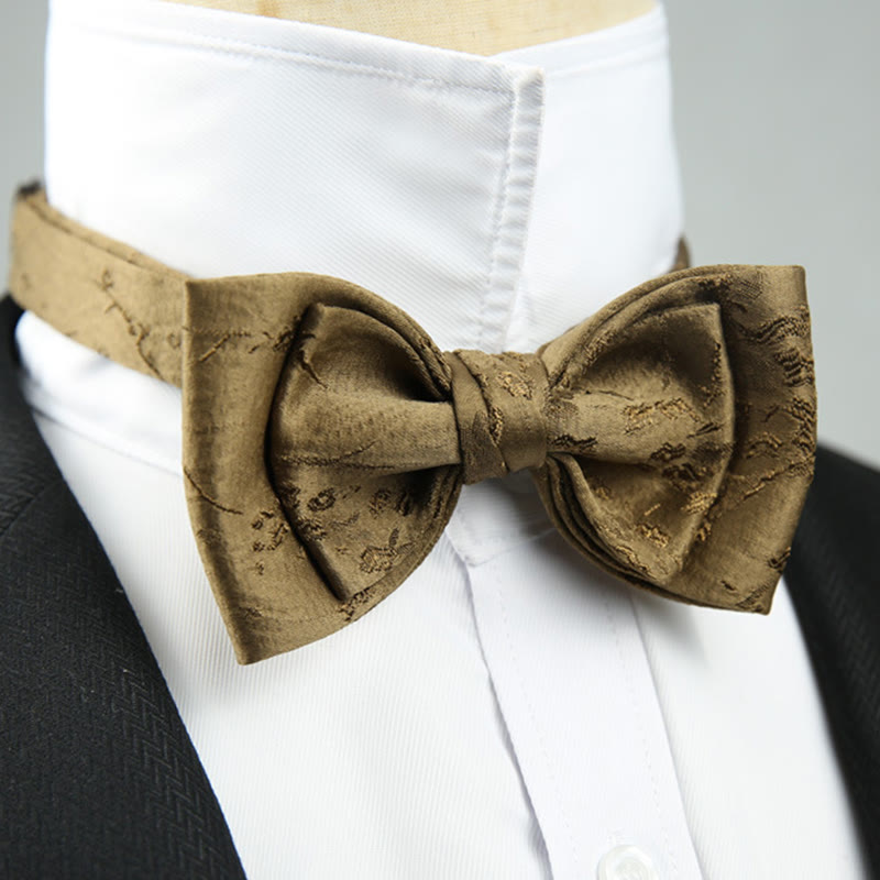 Jacquard Double Layer Pre-tied Adjustable Strap Bow Tie  - Style #3 - image 8