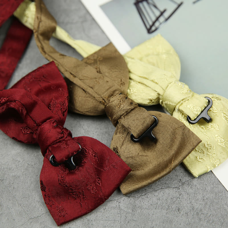 Jacquard Double Layer Pre-tied Adjustable Strap Bow Tie