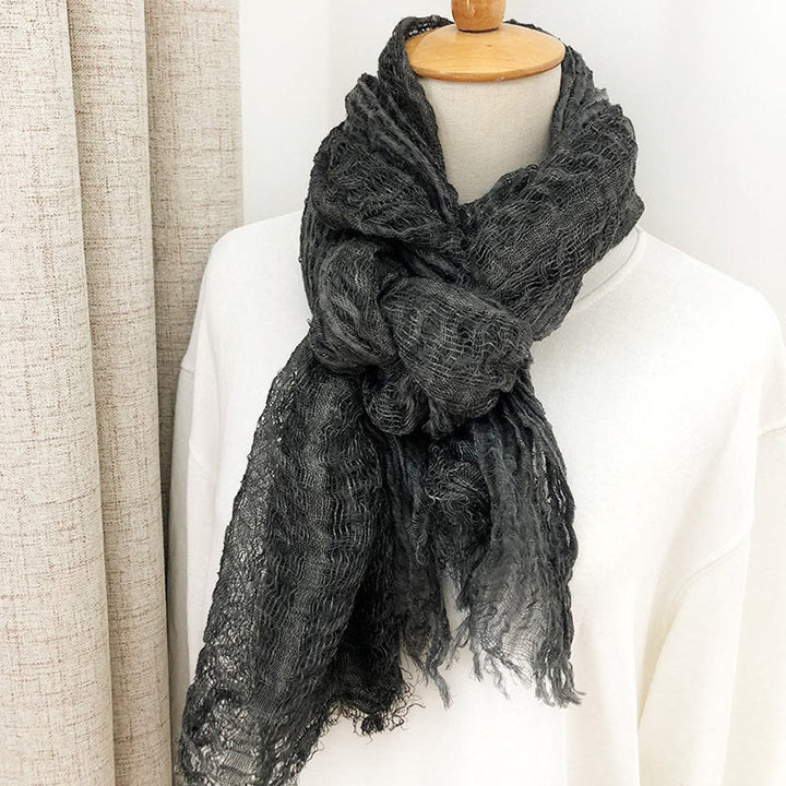 Women's Retro Solid Color Lightweight Shawl Thin Scarf - image 22