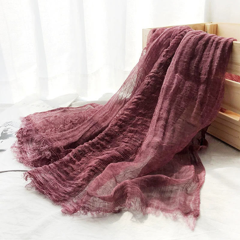 Women's Retro Solid Color Lightweight Shawl Thin Scarf - image 20