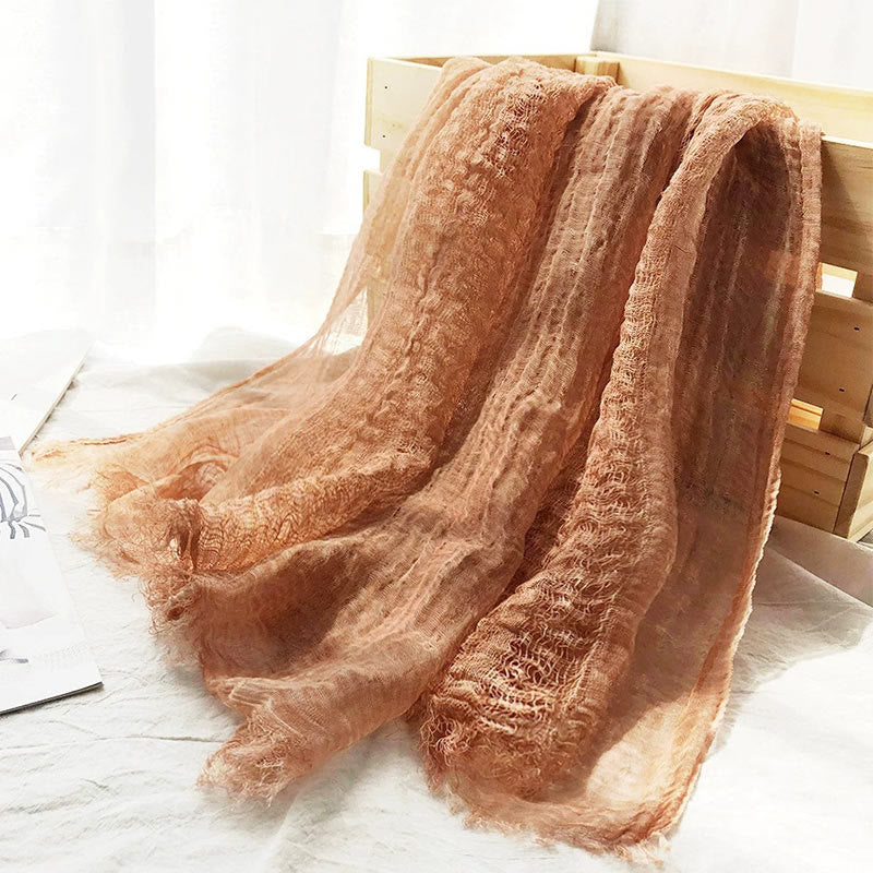 Women's Retro Solid Color Lightweight Shawl Thin Scarf