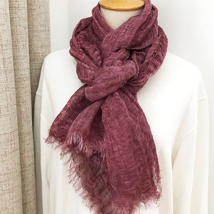 Women's Retro Solid Color Lightweight Shawl Thin Scarf