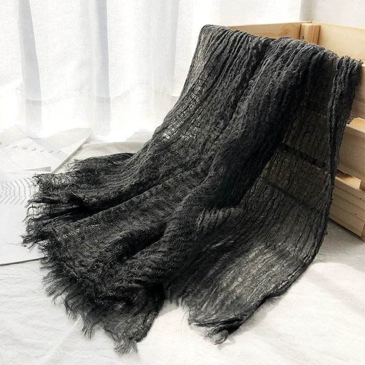 Women's Retro Solid Color Lightweight Shawl Thin Scarf - image 23