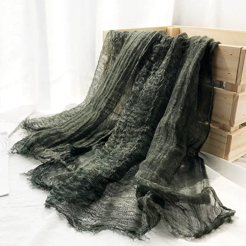 Women's Retro Solid Color Lightweight Shawl Thin Scarf - image 2