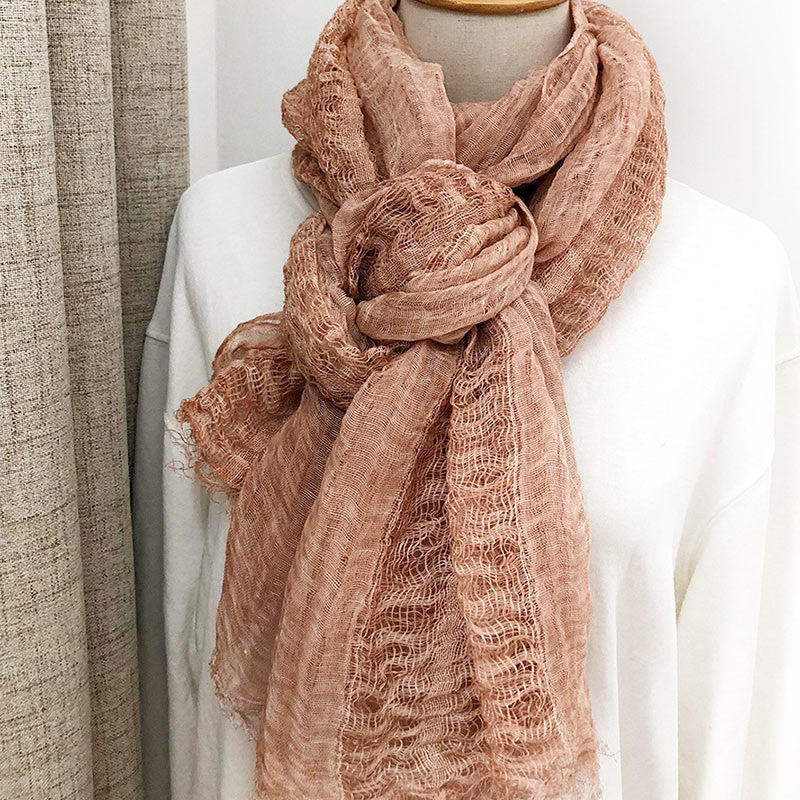 Women's Retro Solid Color Lightweight Shawl Thin Scarf - image 7