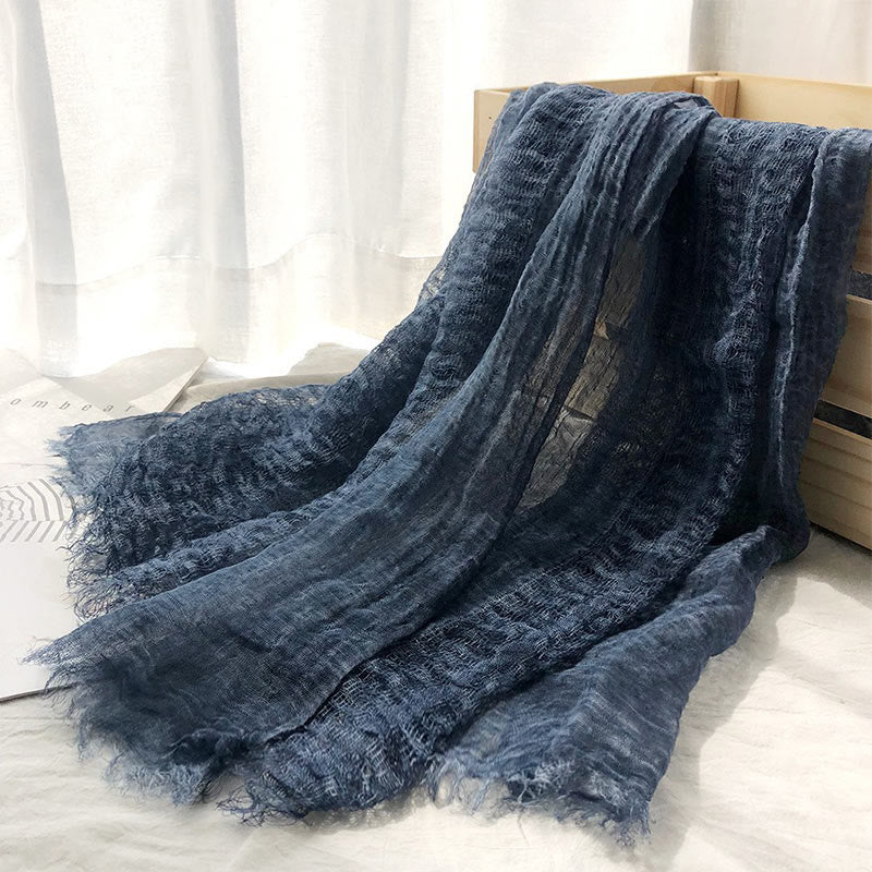 Women's Retro Solid Color Lightweight Shawl Thin Scarf