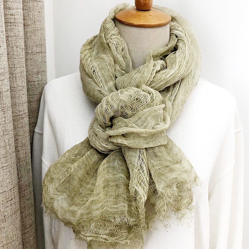 Women's Retro Solid Color Lightweight Shawl Thin Scarf