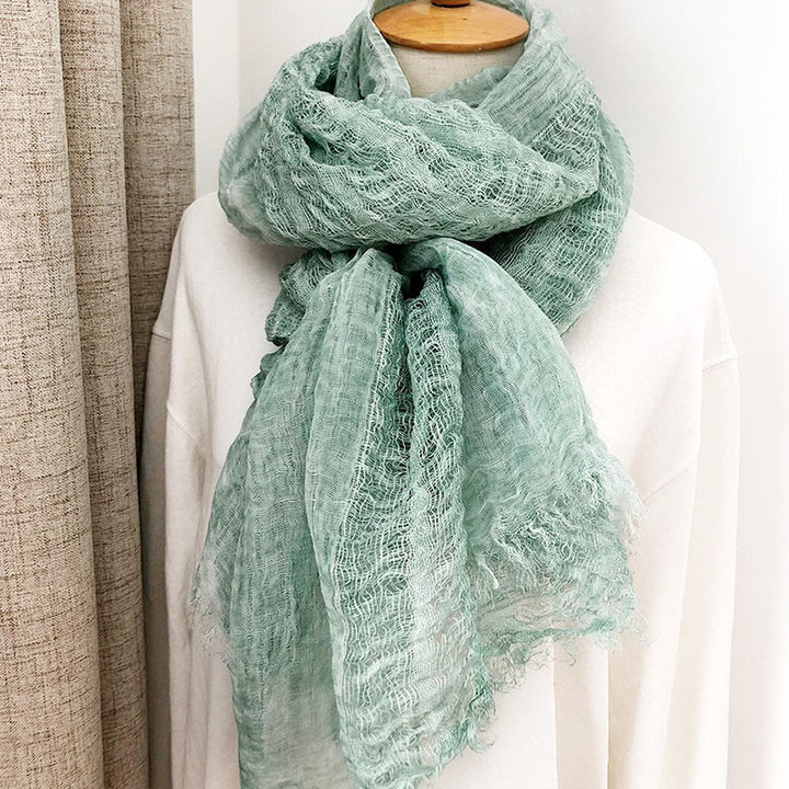 Women's Retro Solid Color Lightweight Shawl Thin Scarf