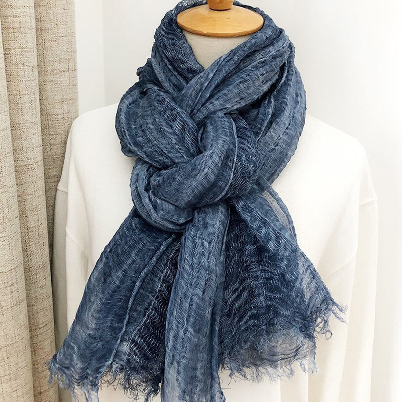 Women's Retro Solid Color Lightweight Shawl Thin Scarf - image 16
