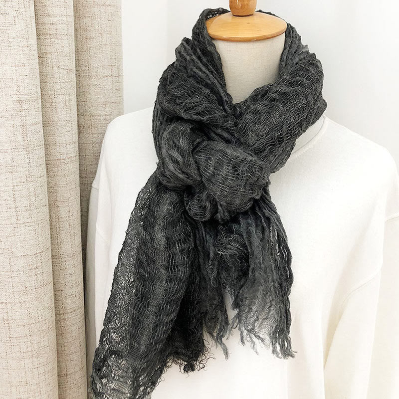 Women's Retro Solid Color Lightweight Shawl Thin Scarf