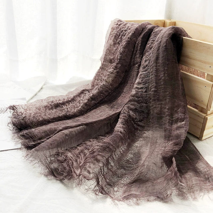Women's Retro Solid Color Lightweight Shawl Thin Scarf - image 5