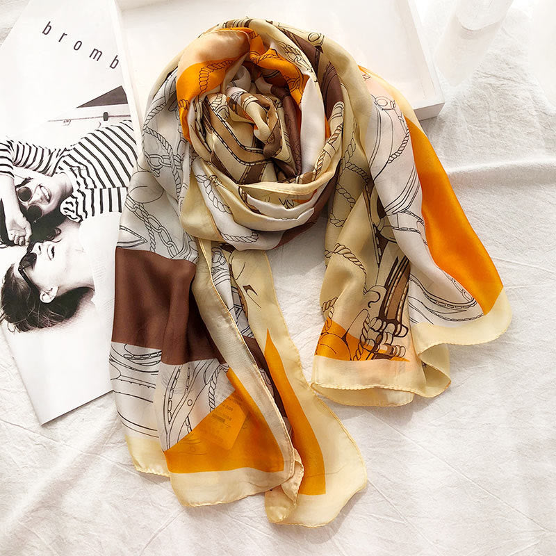 Women's Summer Beach Printed Lightweight Shawl Thin Scarf