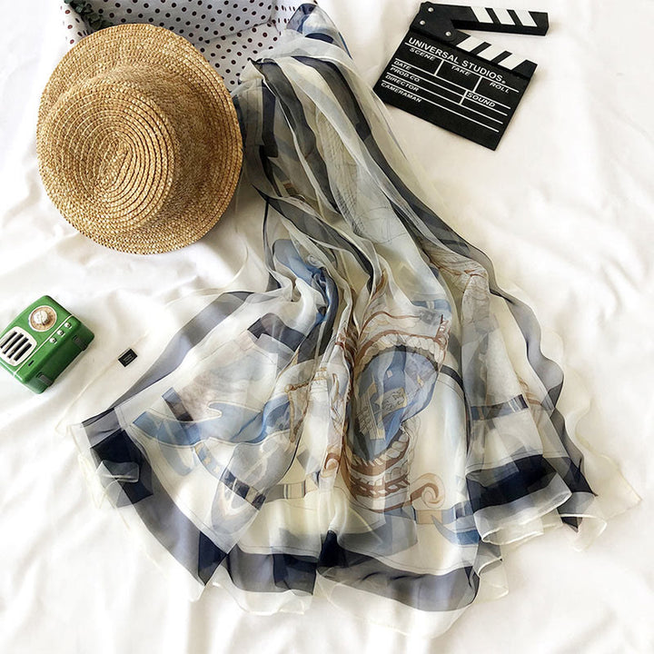 Women's Summer Beach Printed Lightweight Shawl Thin Scarf