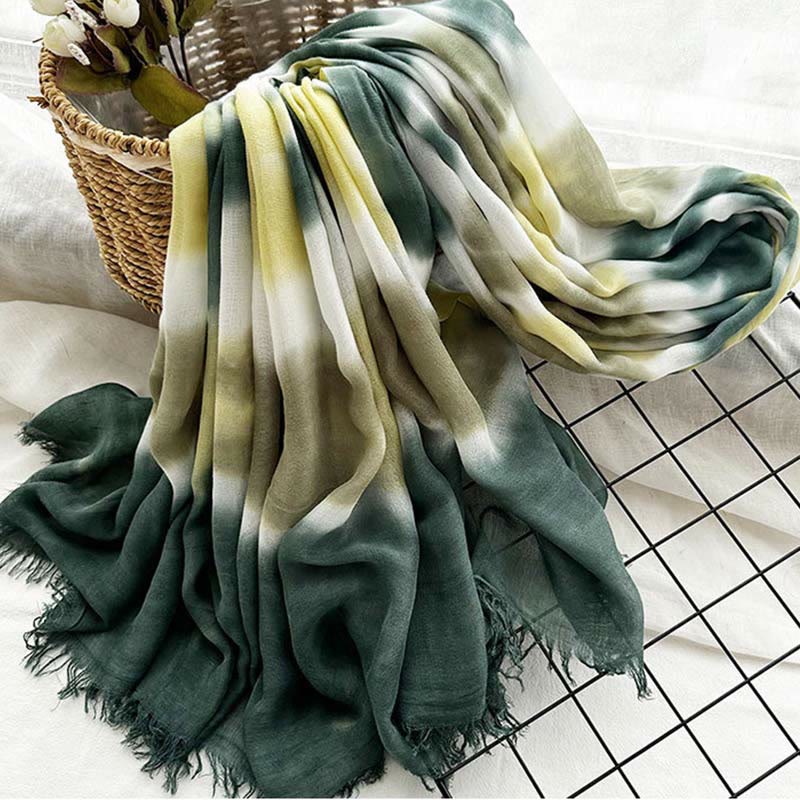 Women's Tie Dye Art Printed Lightweight Shawl Thin Scarf