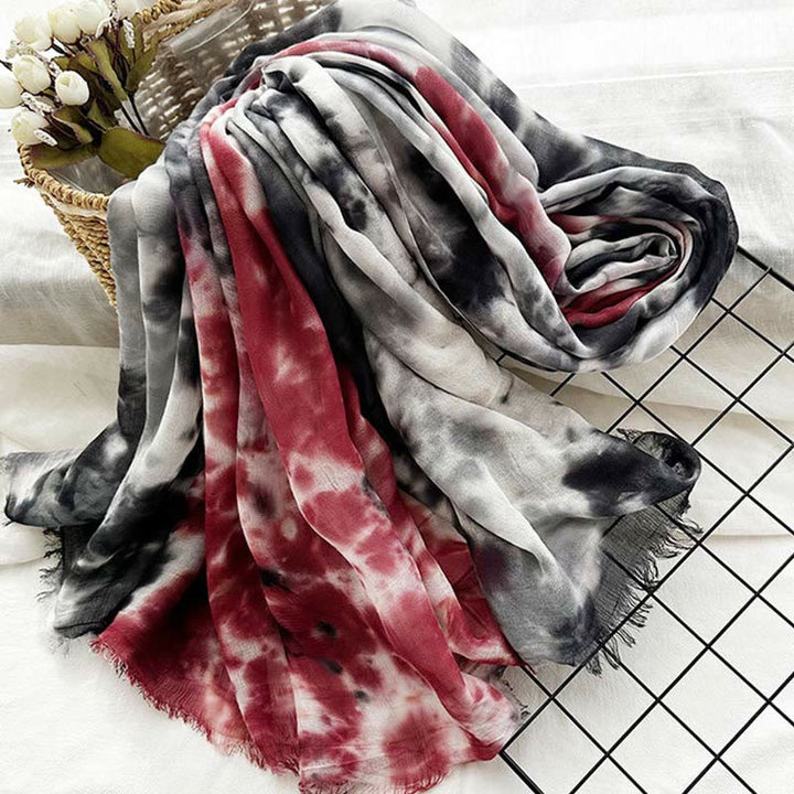 Women's Tie Dye Art Printed Lightweight Shawl Thin Scarf