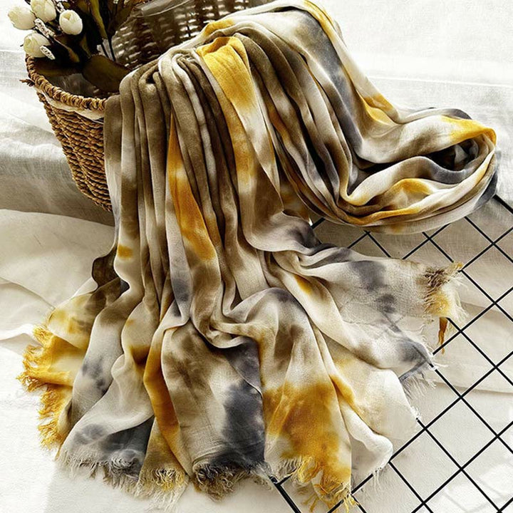 Women's Tie Dye Art Printed Lightweight Shawl Thin Scarf