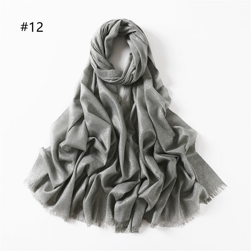 Women's Golden Glitter Lightweight Shawl Thin Scarf - Silver Mint - image 19