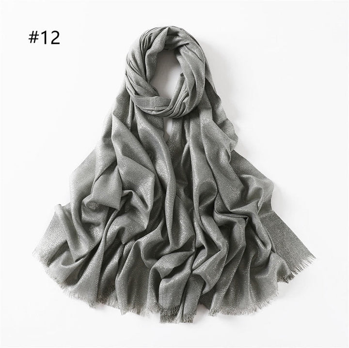 Women's Golden Glitter Lightweight Shawl Thin Scarf - Silver Mint - image 19