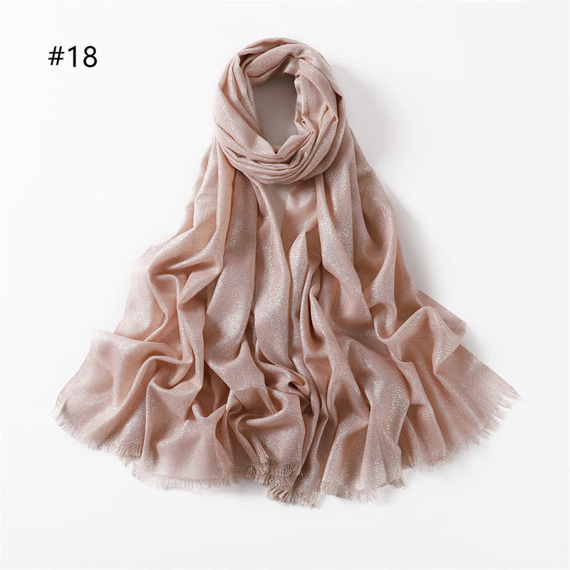 Women's Golden Glitter Lightweight Shawl Thin Scarf - Soft Pink - image 25