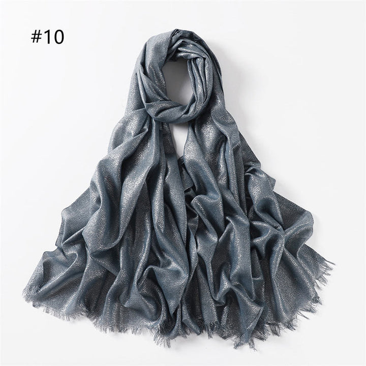 Women's Golden Glitter Lightweight Shawl Thin Scarf - Ash Blue - image 17