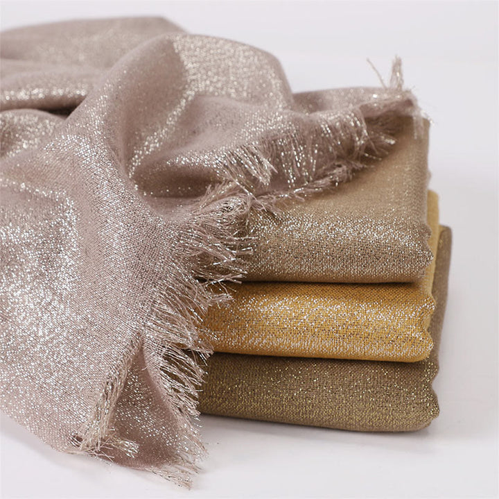 Women's Golden Glitter Lightweight Shawl Thin Scarf