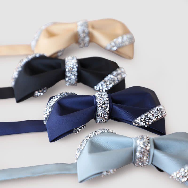 Men's Classic Rhinestone Embellished Bow Tie - image 0