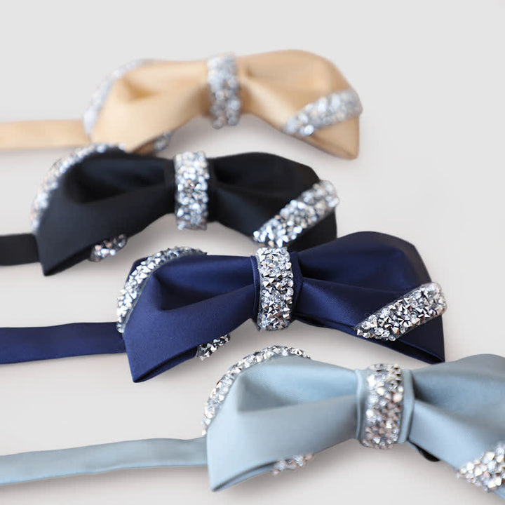 Men's Classic Rhinestone Embellished Bow Tie - image 0