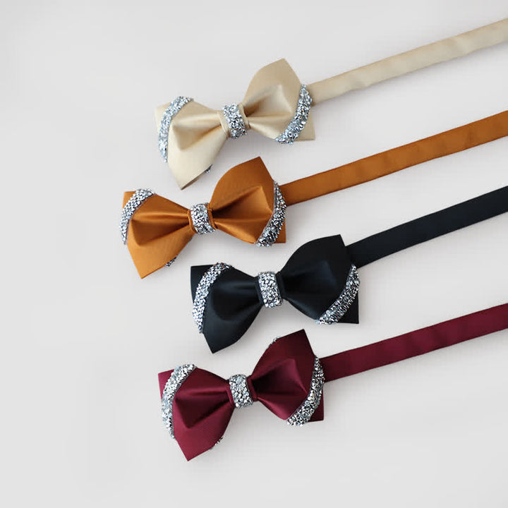 Men's Classic Rhinestone Embellished Bow Tie - image 1